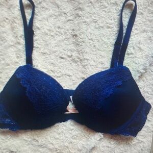 Navy Lace Accent Push-Up Bra - Women Intimates & Sleepwear